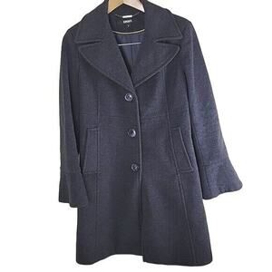 DKNY Wool Cashmere Blend Overcoat Womens Charcoal Grey size 6